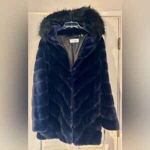 Calvin Klein Women's Dark Blue Teddy Jacket
